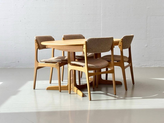 Image 1 of Set of table and 6 chairs by Erik Buch for Gudme Møbelfabrik A/S, 1960s