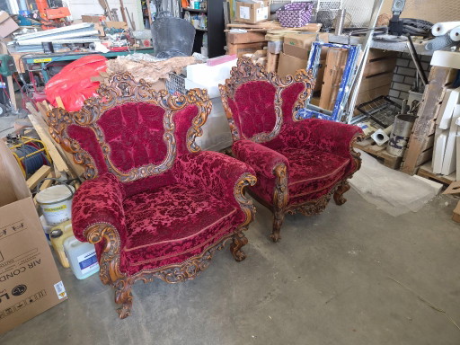 2 Baroque Throne Armchairs