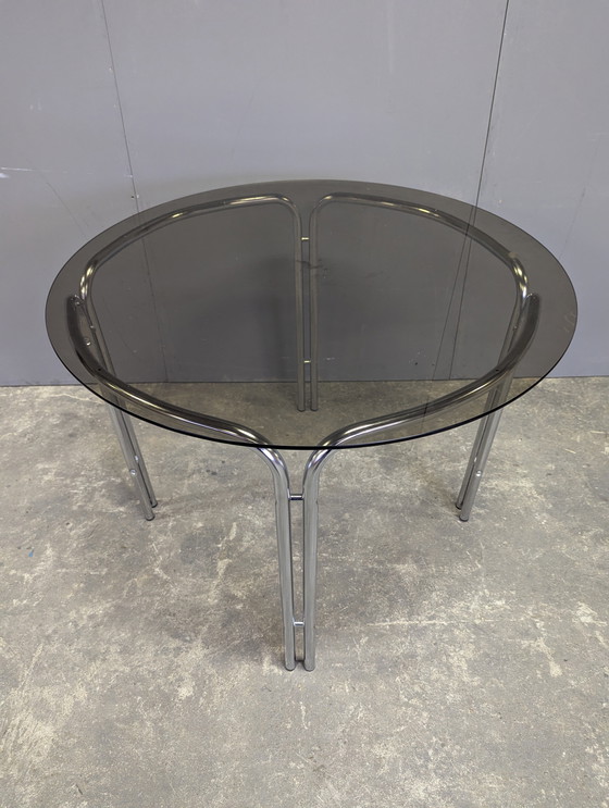 Image 1 of Vintage dining table chrome/ smoked glass