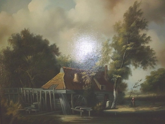 Image 1 of Dipinto: J. Peeters, 'Mulino olandese nel XVII secolo'