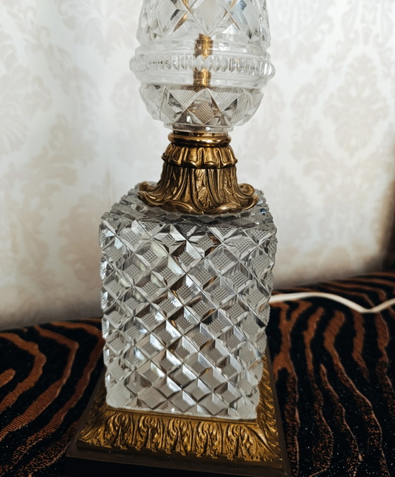 Vintage Crystal & Brass Table Lamp 75 Cm (photo 7 of 15)