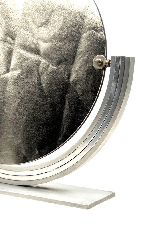 Image 1 of Mid-Century Nickel-Plated Brass Table Mirror / Vanity, Gaetano Missaglia Italy 1960s