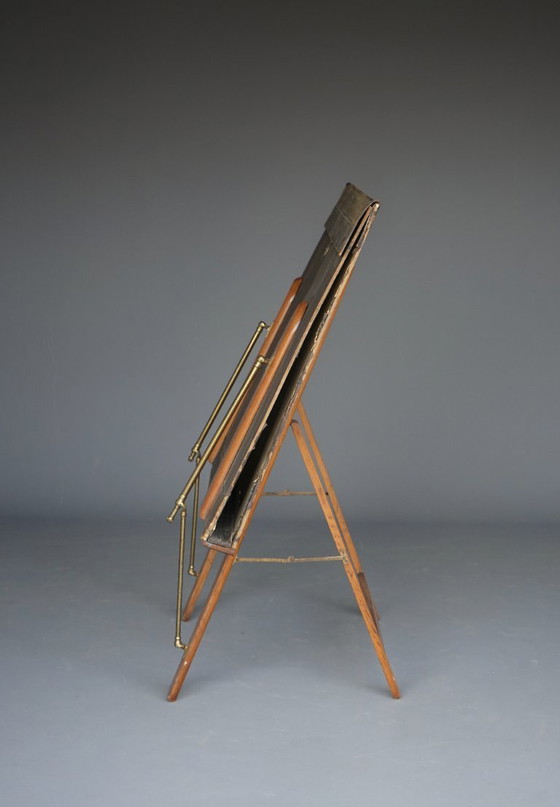 Image 1 of Antique Oak Folio Stand from Bunyard of London, 1890s