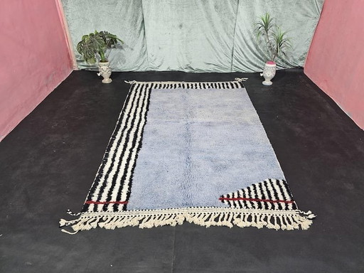 Auténtica alfombra marroquí Beni Ourain hecha a mano, 150/250 cm.