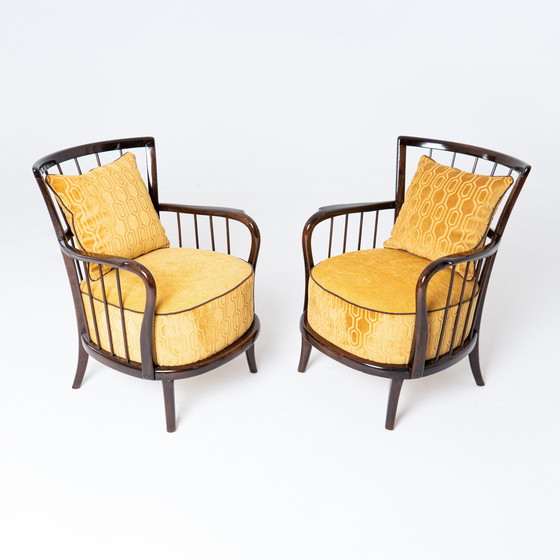 Image 1 of 2x Hungarian Art-Deco Armchairs 1920s