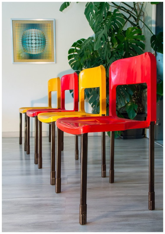 Image 1 of Set van 6+2 vintage 1970 space age stoelen