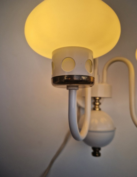 Image 1 of Rare Mid-Century Czech Lighting Set – 6-Arm Chandelier + Wall Lamp by Drukov, 1960s