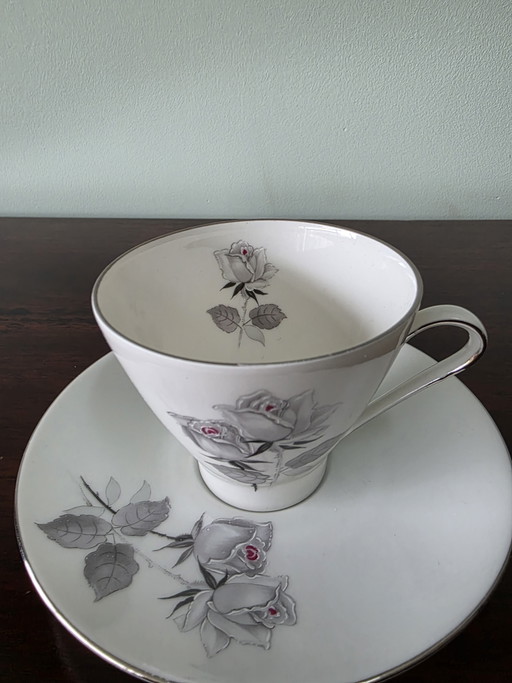 Vintage Bavaria Black Rose Coffee Set – 6 Persons