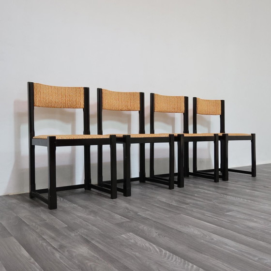 Image 1 of Dining Set 4 Chairs 70s Design Vintage Modern Antiques