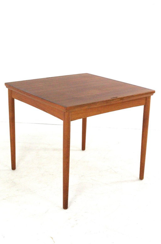 Tavolo da pranzo quadrato allungabile in teak Poul Hundevad, stile vintage danese. – eetkamerset, Wood