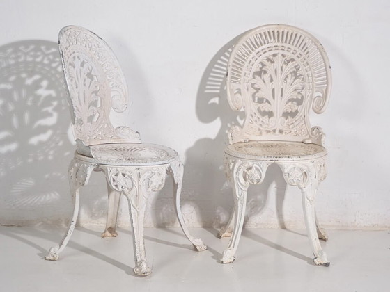 Conjunto de mesa y sillas de jardín Art Nouveau (c.1950). Set de 5 piezas – Conjuntos de jardín, Aluminium (photo 27 of 39)