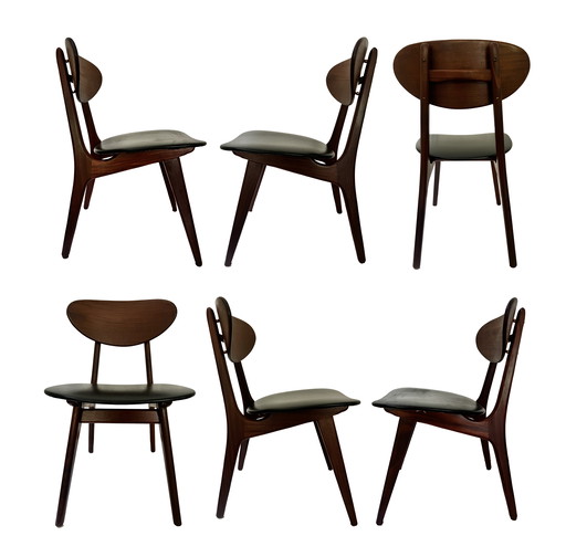 6x Dining chairs by Louis van Teeffelen for WéBé