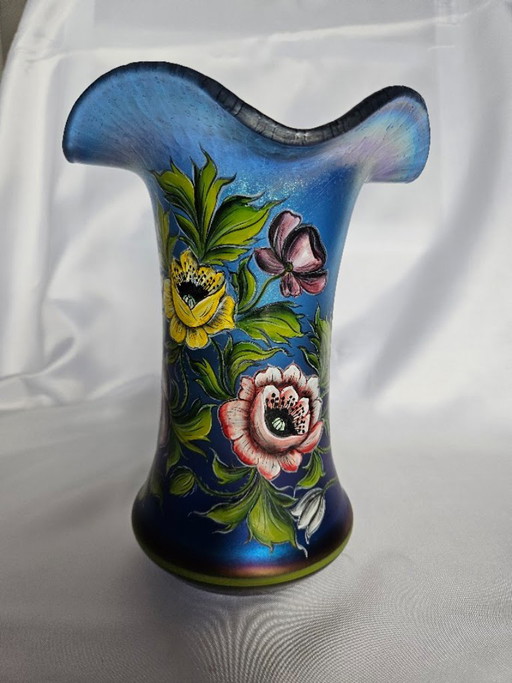 Antike Jugendstil-Glasvase – Glashüttenwerke Buchenau / Zugeschrieben Betty Hedrich (ca. 1900)