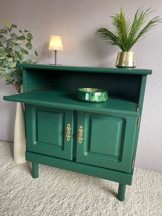 Image 1 of Unieke statementkast | Diepgroen met messing details