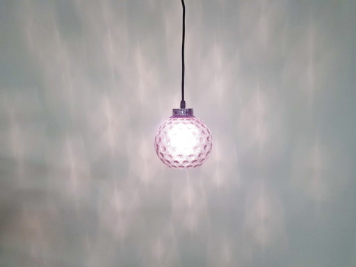 Purple glass pendant lamp