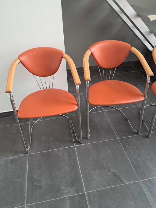 Ensemble de 4 chaises design italiennes, Effezeta