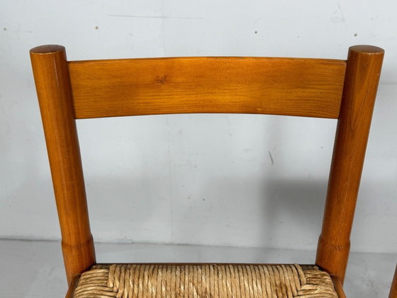 Image 1 of Juego de 2 taburetes/taburetes de bar, modelo 'Carimate' de Vico Magistretti, pino, tejido de junco, década de 1960, Italia