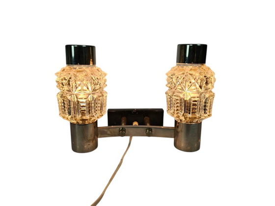 Image 1 of Attr. Staff Leuchten - wall lamp - chrome - crystal - West Germany - 70's