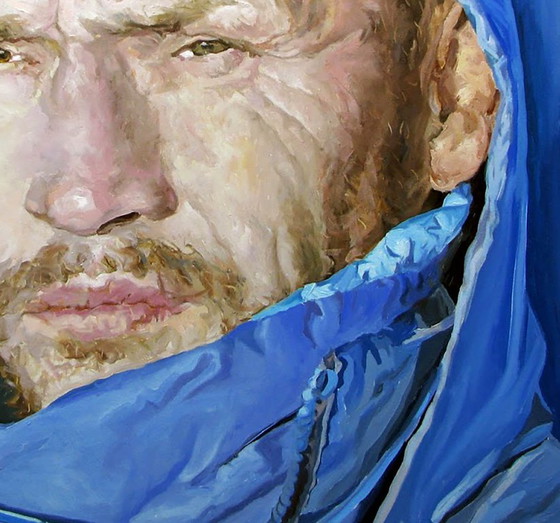 Peinture à l'huile originale, art contemporain, photoréalisme figuratif, autoportrait – Peintures et dessins (photo 7 of 7)