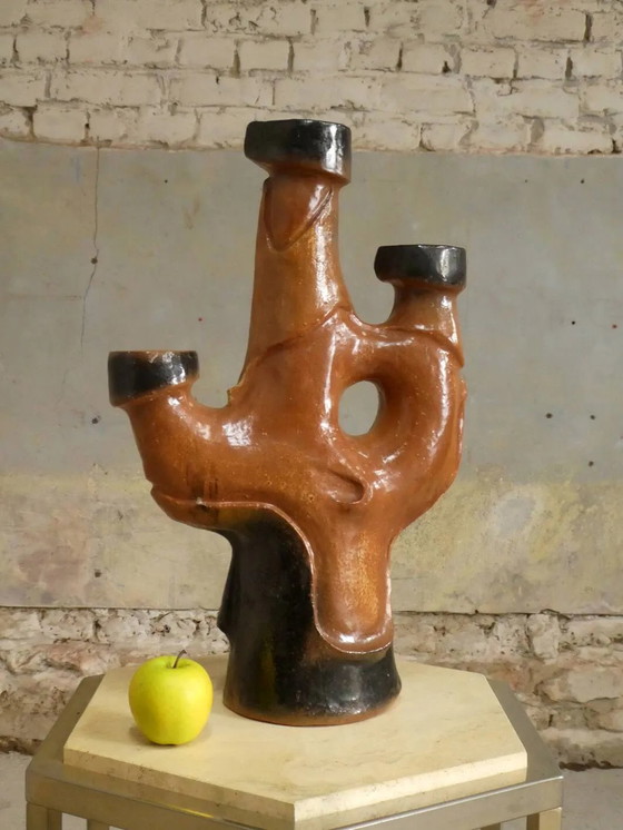 bougeoir brutaliste en céramique, 1970 – Bougeoirs et chandeliers, Porcelaine (photo 6 of 7)