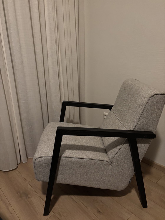 Image 1 of Sedia scandinava con rivestimento grigio chiaro screziato