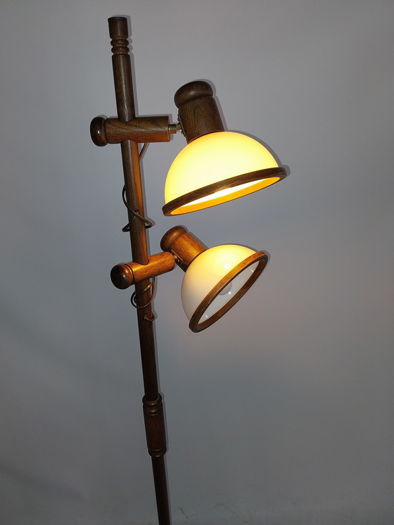Image 1 of 1 x Steïnhauer Dubbele Houten Vloerlamp años 70