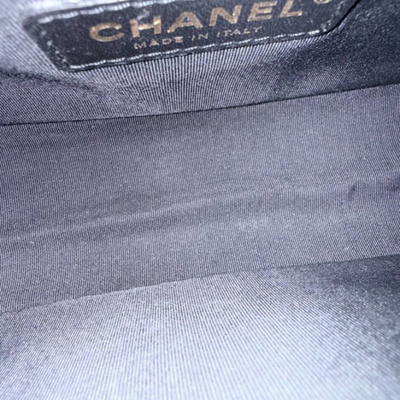 Image 1 of Chanel Boy Medium - Caviar 25CM Chevron Black Gold Hardware Series 24