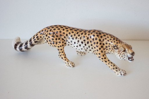 Vintage Ronzan Leopard - Handbemalte Keramik - Italien ca. 1970