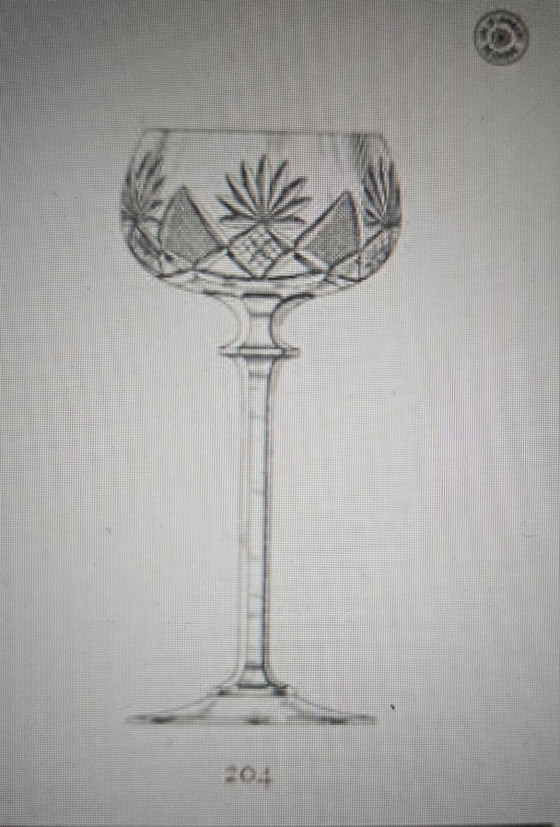 Image 1 of Set of 4 Val Saint Lambert "Berncastel" No. 204 Roemer glasses – hand-cut crystal – Belgium, 1905