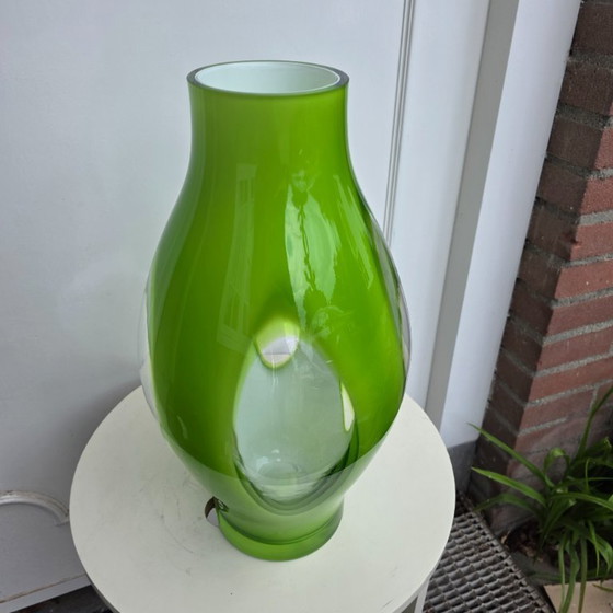 Image 1 of Grote Groene Space Age Design 1980's Vaas 