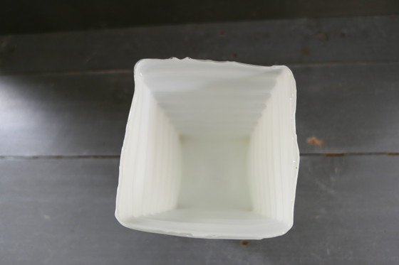 Image 1 of Vase Vintage en verre séparé blanc