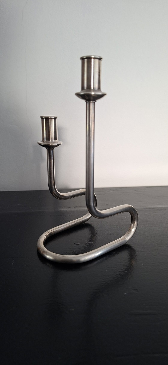 Image 1 of Candelabros italianos antiguos chapados en plata.