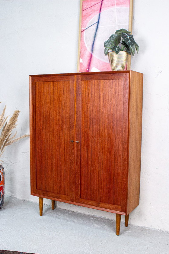 Image 1 of Vintage teakhouten dressoir/commode met lades, Erik Brouer, Deens, jaren 60.