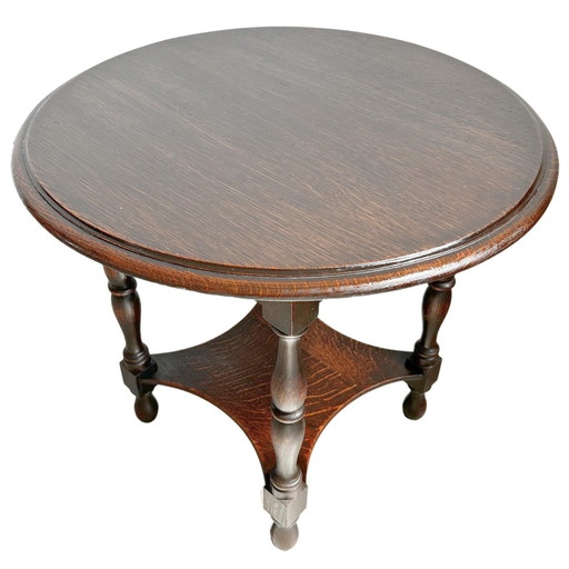 Antique round oak side table