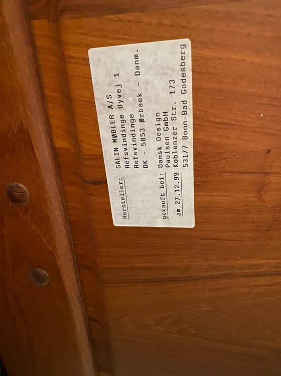 Image 1 of Rara scrivania danese moderna in teak di Salin Møbler, Danimarca – Etichette originali e condizioni eccezionali.
