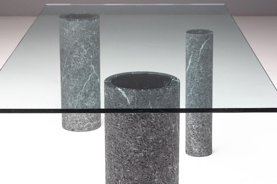 Image 1 of Esstisch aus Marmor und Glas von Massimo Vignelli, Italien, 1980er Jahre