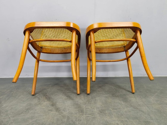 Image 1 of Set van 4 TON Bentwood stoelen nr. 811 naar Hoffmann, jaren 1990