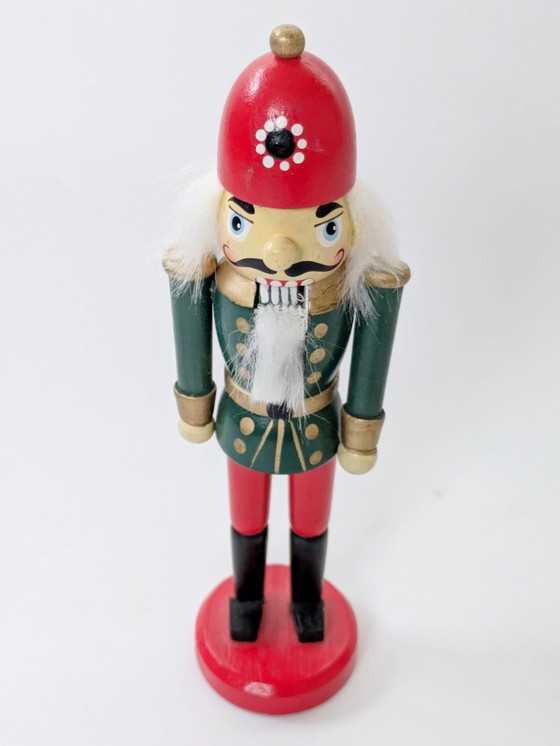 Image 1 of Petit soldat casse-noisette allemand vintage | Figurine de Noël artisanale d'art populaire