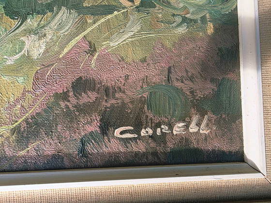 Dipinto a olio vintage di Corell – Paesaggio di metà secolo – Dipinti e disegni, Tela (photo 11 of 11)