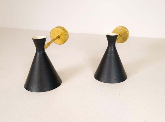 Image 1 of Coppia di applique moderne in stile Stilnovo, luce a parete