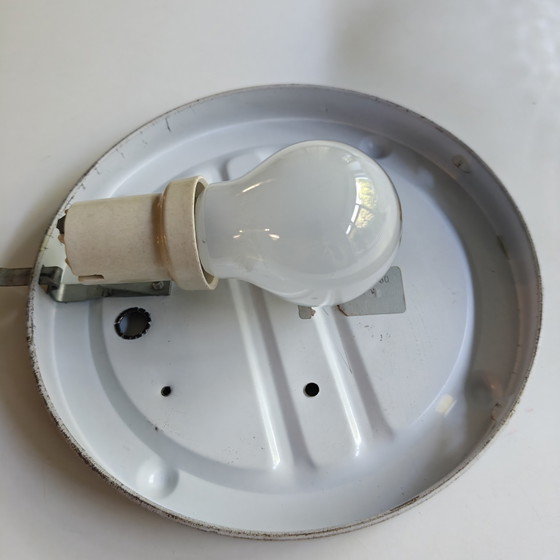 Image 1 of Vintage Diamond Cut Glass Ceiling Light | Mid Century Flush Mount | Space Age Style | 26 cm
