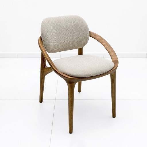 Set di sei sedie da pranzo italiane contemporanee con struttura scultorea curva