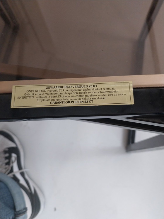 Image 1 of 1 x mimi set Belgo chrom 1970s nero e oro in vetro fumé