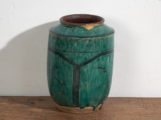 Antieke geëmailleerde vaas met plantaardige motieven (ca. 1820) #15 – Vazen, Ceramic (photo 28 of 40)