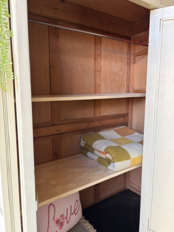 Antique vintage wardrobe, restyled, with mirrors, Wood, Green (photo 9 of 17)