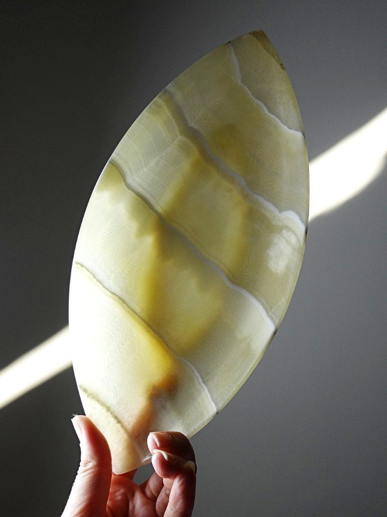 Image 1 of Vintage handcrafted trinket tray in natural Egyptian alabaster, 1960s-1970s
