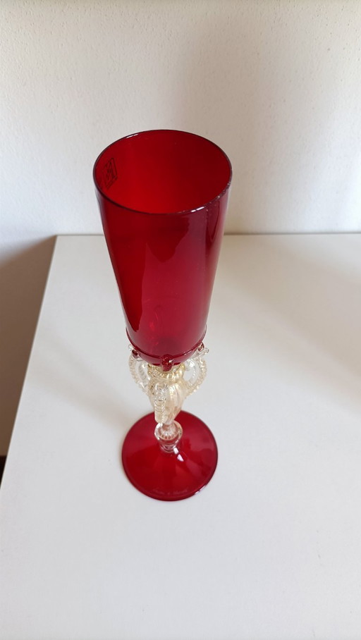 Kelch aus mundgeblasenem Muranoglas von Nason Moretti