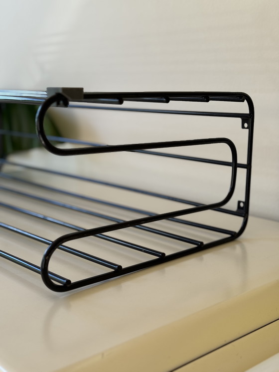 Image 1 of IKEA Frän Vintage Rack - Black Metal, Sleek Design 1980s