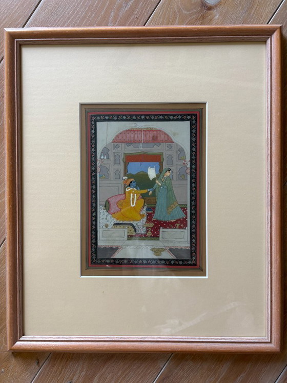 Hand-painted Indian miniature on paper – Paintings & Drawings (photo 5 of 10)