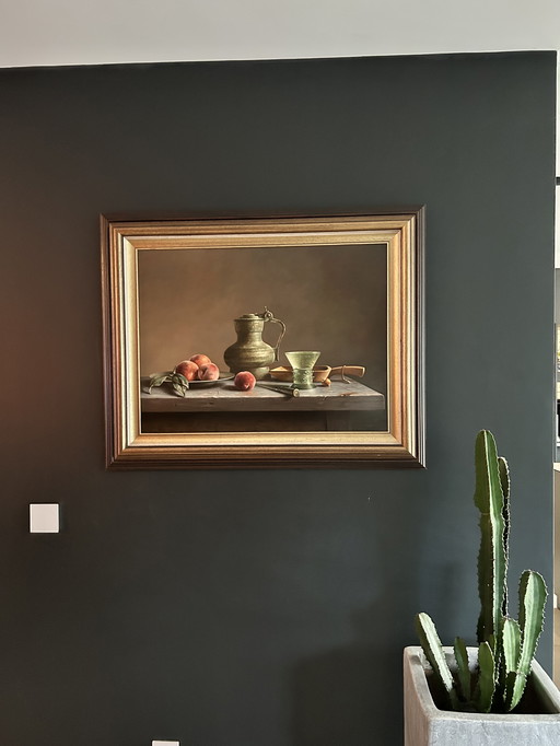 Natura morta originale – Wil Smits – olio su tela – 86 × 66 cm (103 × 83 cm inclusa cornice) – ca. 2000